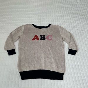 ModCloth My Letter Crewneck Sweater Half Knit Size Small